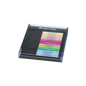 Faber-Castell PITT Artist Pen B - Børstepen - permanent - assorterede pastelfarver - indienblæk (pakke med 12)
