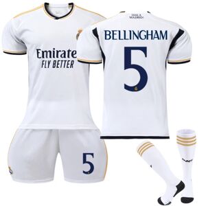 Den nye 2023/2024 Real Madrid hjemmefodboldtrøje til børn nr. 5 Bellingham 28
