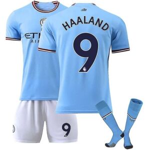 22-23 Ny sæson Manchester City nr. 9 Haaland trøjedragt zV 28(150-160CM) 28(150-160CM)