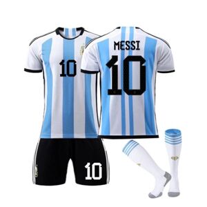 3-delt Argentina fodboldtrøjer sæt fodboldtøj nr. 10 Messi 22