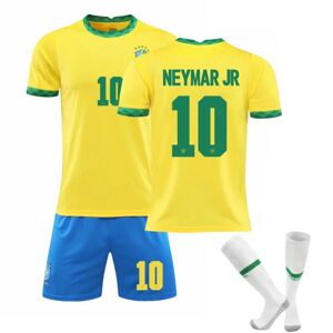 The New Brazil Home Yellow Shirt Set Børne fodboldtrøje træningstrøje nr. 10 NEYMAR JR No.10 NEYMAR JR 20