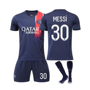 Unbranded 23-24 Paris Saint-Germain Børnefodboldtrøje nr. 30 Messi 23/24 Blue kids 22(120-130cm)