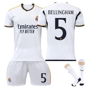 23-24 Bellingham 5 Real Madrid Trøje Ny sæson Seneste fodboldtrøjer til voksne Bellingham NR.- Perfet Bellingham NO.5 Adult XS（160-165cm）