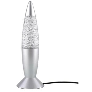 Teknikproffset Lava lampe med glitter, lyser i flere forskellige farver Silver