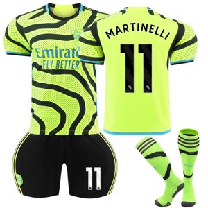 2023-2024 Arsenal Away Kids fodboldsæt med sokker nr. 11 Martinelli 22
