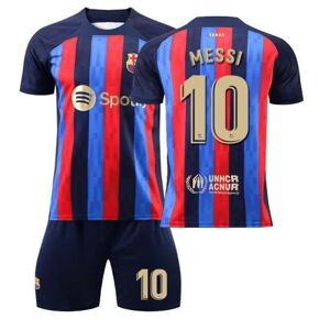 TFXHUA Barcelona Home Børn/Voksen fodboldtrøje nr. 10 Messi Barcelona 28（12-13Years）