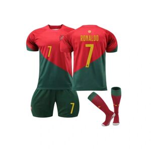 YIXI EM 2024 Portugal hemmafotbollströja nr 7 Cristiano Ronaldo 10-11 år