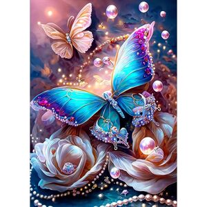 30 x 40 cm, Kit de peinture diamant papillon diamantmaleri B