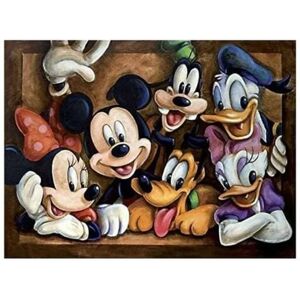 DIY Diamond Painting Kit, Disney Musse Pigg og Kalle Anka