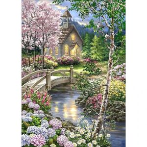 Voksen Scenery Diamond Art Set Scenery House Voksen Diamond Malesæt Diamond Art Set Gem Art Diamond Art Voksen Vægindretning til hjemmet 11,8X15,7 tommer