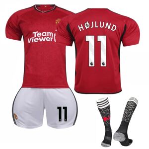 23-24 Manchester United hemma Fotboll Barntröja nr 11 Højlund Voksen XXL Adult XXL