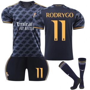 2023-2024 Real Madrid Udebane fodboldtrøje til børn nr. 11 Rodrygo 0 24