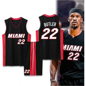 Basketballtrøjer Sportstøj Jimmy Butler Miami Heat nr. 22 Basketballtrøjer Voksne børn Classic Black children 28（150-155cm）