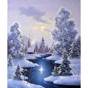 30x40cm 5D DIY diamantmaling fuld, Winter Castle Series#E, DIY D