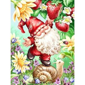 OCEAN Gnome Spring Strawberry Diamond Art Kits 30x40cm, 5D Daisy Flower