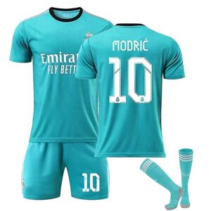 Real Madrid Second Away Grøn trøje nr. 9 Benzema nr. 10 Modric fodboldtrøjesæt børneskjorte H 21 22 MODRIC 10 Kids 24(130-140CM)