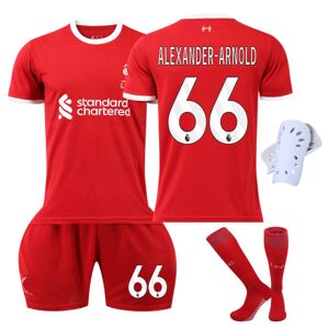 23-24 Liverpool fodboldtrøje nr. 11 Salah 9 Firmino 66 Arnold 10 McAllister trøje + knæbeskyttere 28 NO.66