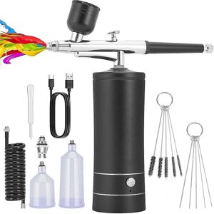 Airbrush KIT Trådløs genopladelig kompressor Airbrush-sæt, håndterer automatisk modelmaling, N-hhny