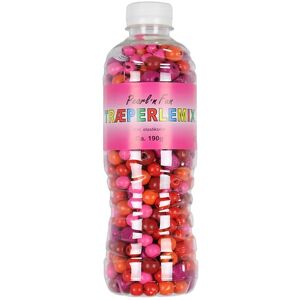 N Fun Træperler M. Elastiksnor - 190 Gram - Rød/pink/orang - Pearl N Fun - Onesize - Perler