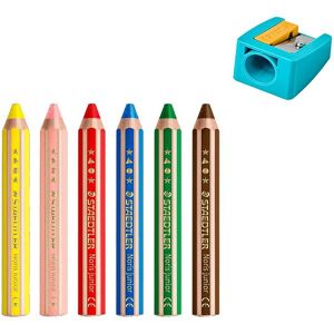 Staedtler Farveblyanter - Noris Junior - 3-I-1 - 6 Stk M. Blyant - Staedtler - Onesize - Farvesæt