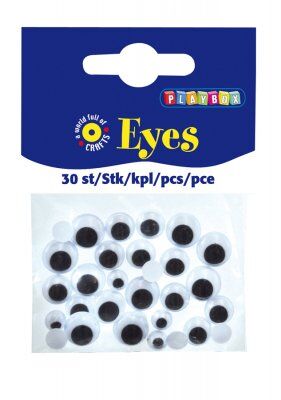 Playbox Øjne, sort og hvid, 30 pct