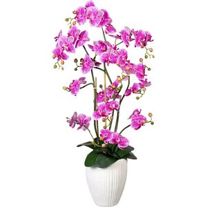 kaiserkraft Orquídea Phalaenopsis, real touch, en jarrón de cerámica, altura aprox. 1100 mm, rosa lila