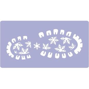 Nakleo Plantilla de plástico para Nieve Artificial - Navidad // LOS PASOS DE SANTA - Size M (21x45cm)