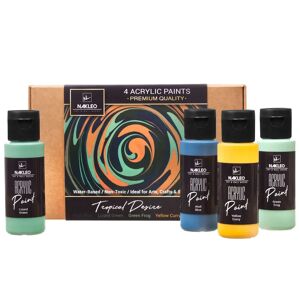 Nakleo Set de pintura acrílica para plantillas - 4 colores (60ml - 2oz) - TROPICAL DESIRE