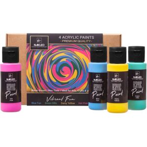 Nakleo Set de pintura acrílica para plantillas - 4 colores (60ml - 2oz) - VIBRANT FUN