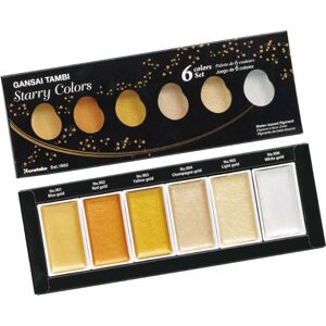 Kuretake Acuarelas  Gansai Tambi Starry 6 colores