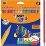 Bic Kids Evolution Stripes Caja de 24 Lapices de Colores surtidos - Fabricados en Resina - Punta Ultraresistente - Mina Pigmentada de 3.20 mm-950525