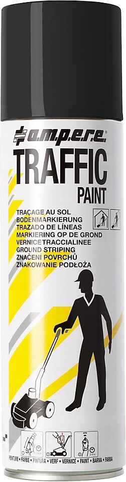 Ampere Pintura para señalización Traffic Paint®, contenido 500 ml, UE 12 botes, negro