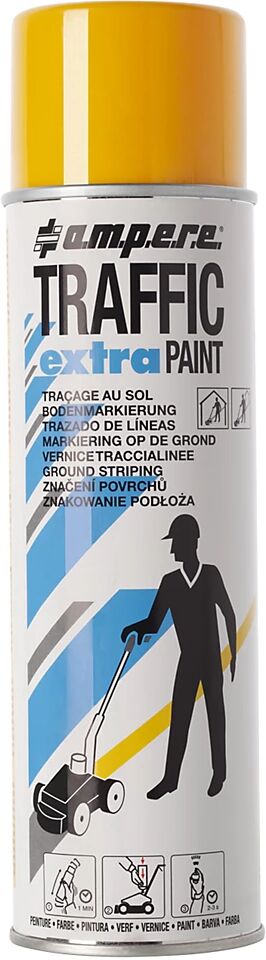 Ampere Pintura de marcaje Traffic extra Paint® para solicitaciones altas, contenido 500 ml, UE 12 botes, amarillo