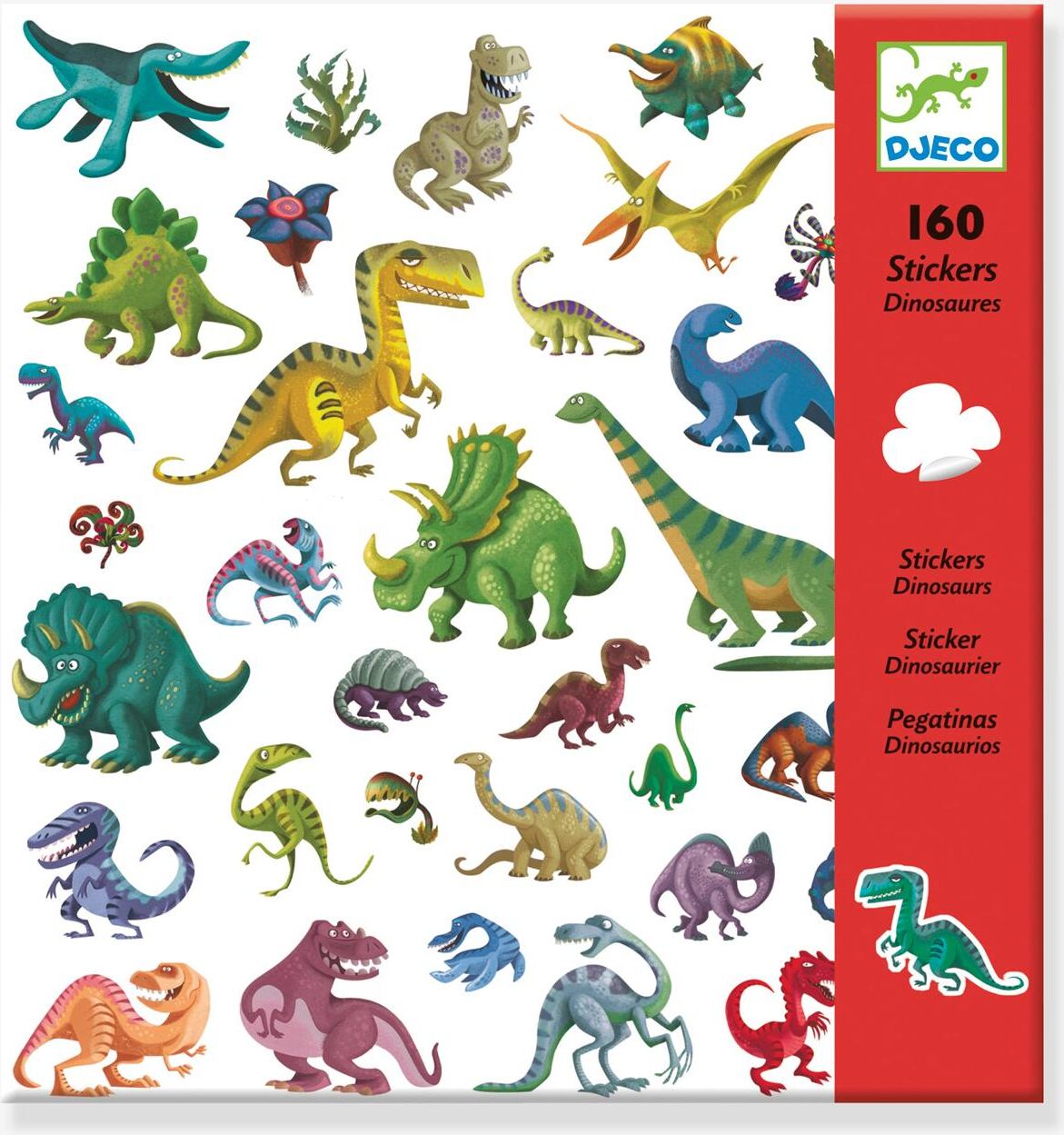 160 adhesivos Dinosaurios DJECO verde