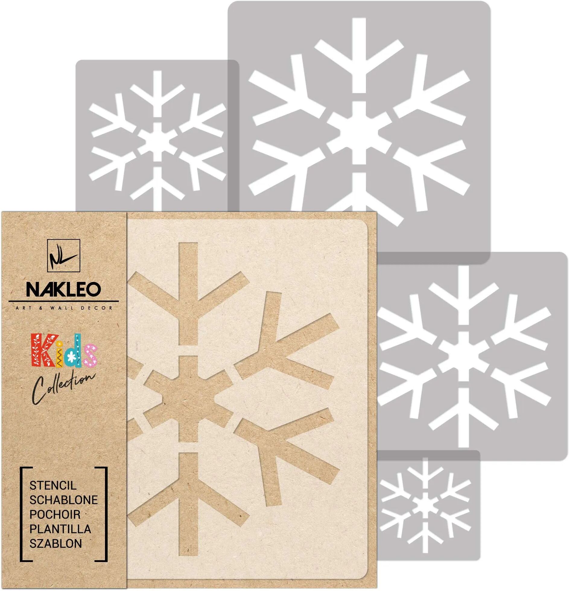 Nakleo KIDS Plantilla de plástico reutilizable (5 piezas) // COPO DE NIEVE #2