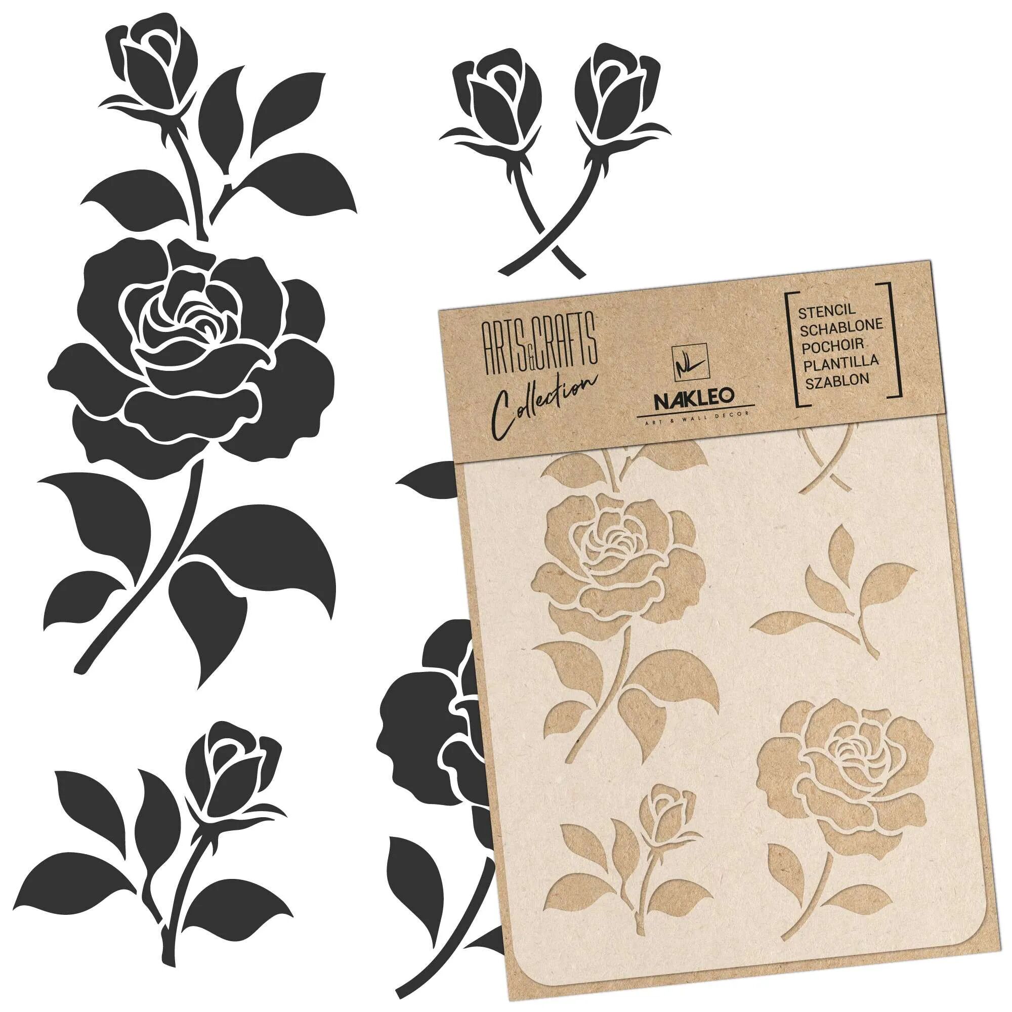 Nakleo Reutilizable Plantilla - Artesanía - Scrapbooking // ROSAS - A4 (21x30cm)