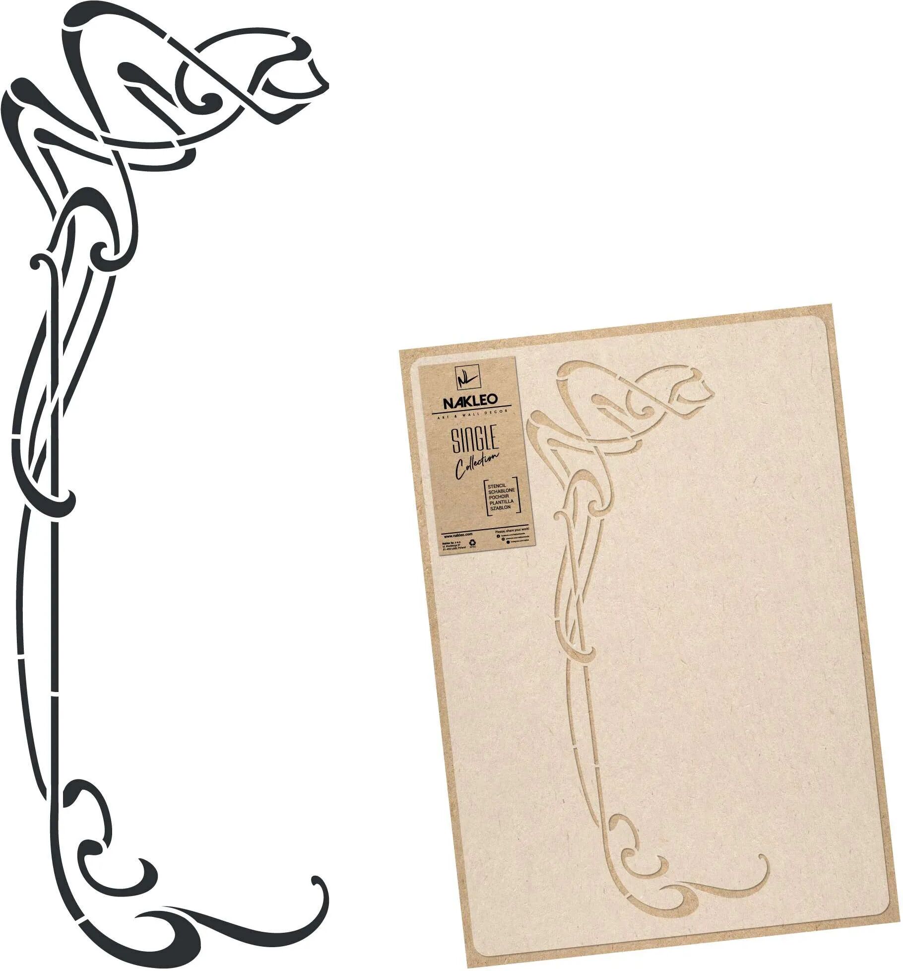 Nakleo Plantilla de plástico reutilizable // ORNAMENTO ART NOUVEAU #1 - MEDIUM (43x64cm)