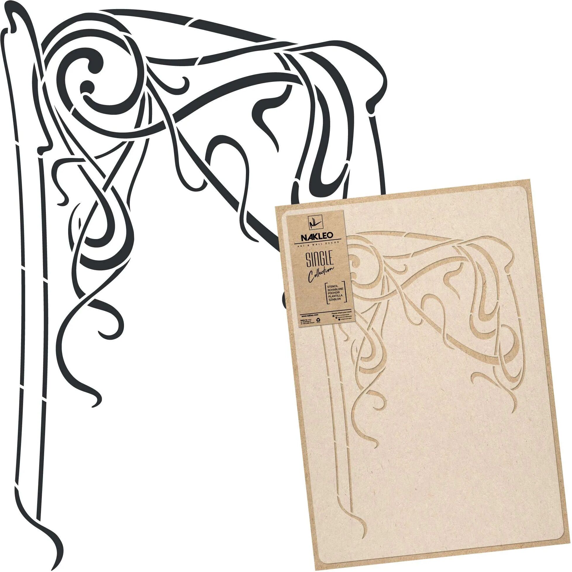 Nakleo Plantilla de plástico reutilizable // ORNAMENTO ART NOUVEAU #2 - LARGE (59x95cm)