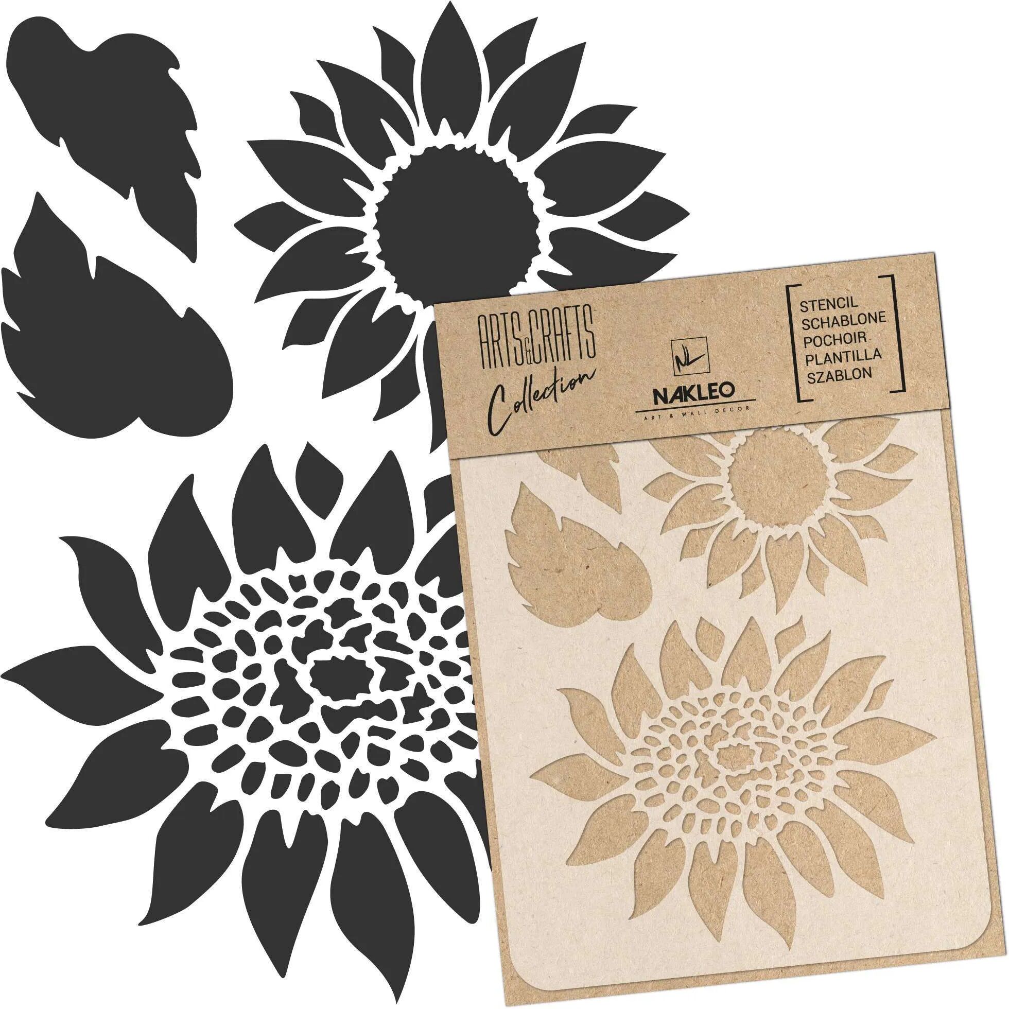 Nakleo Reutilizable Plantilla - Artesanía - Scrapbooking // GIRASOLES - A5 (15x21cm)