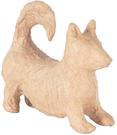 Décopatch Figura papel maché Corgi 10cm