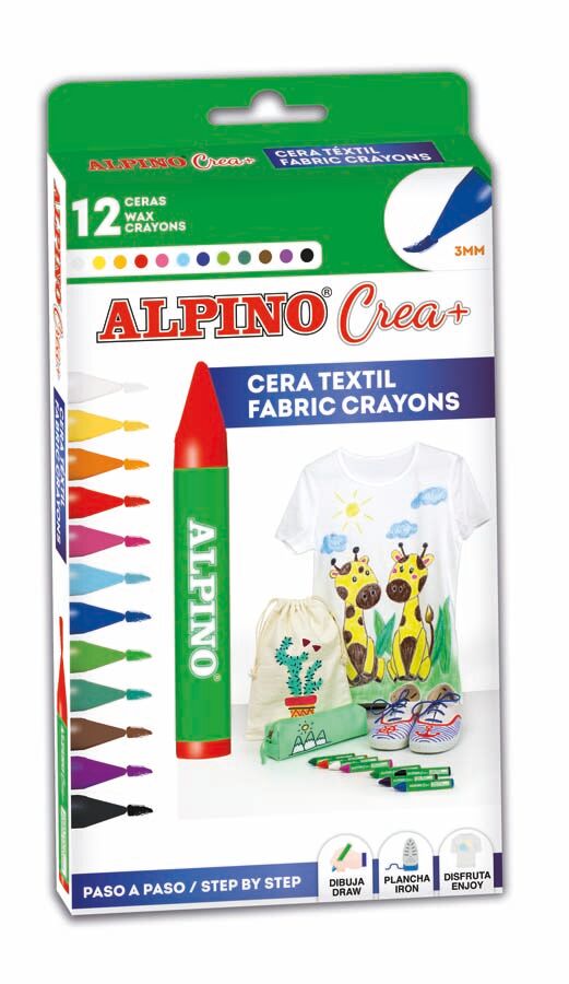 Alpino Ceras para tela  Crea, 12 colores