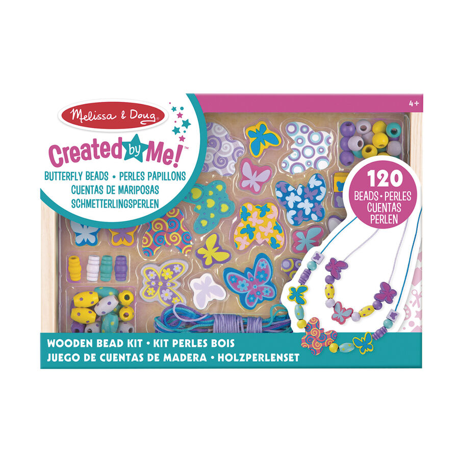 Melissa&Doug Abalorios de madera Mariposas 120 peces