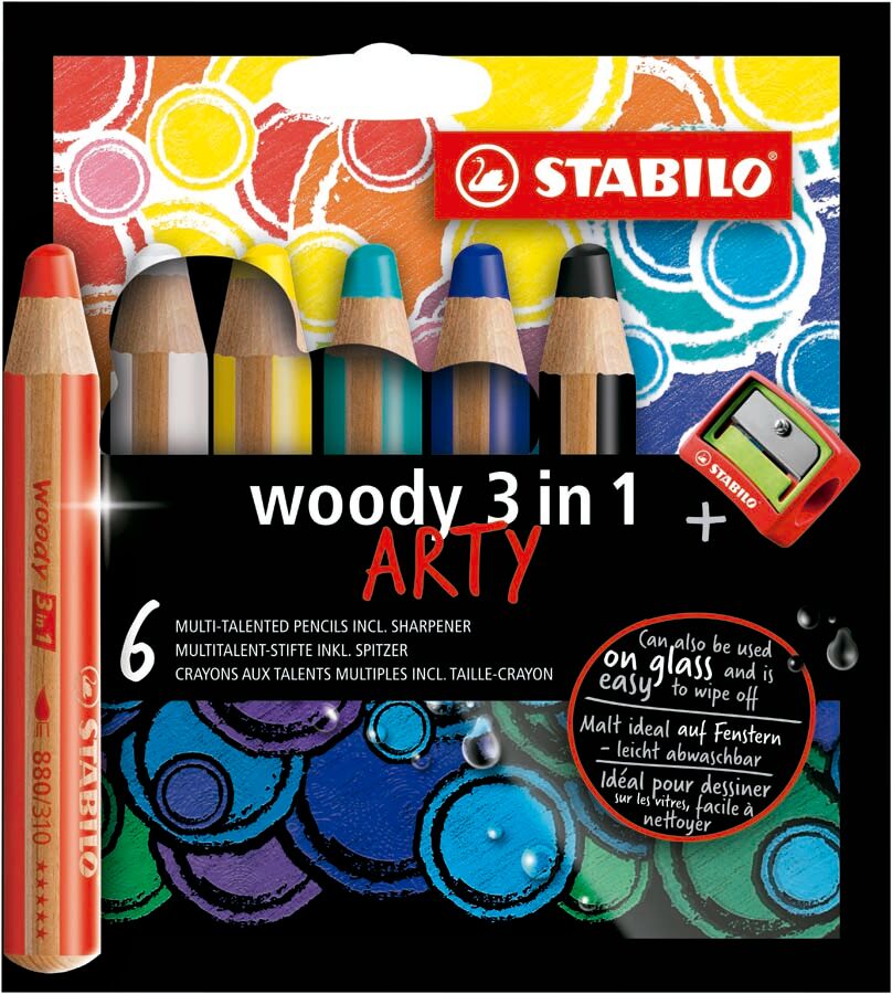 Stabilo Lápices  Woody 3 en 1 Arty 6 colores