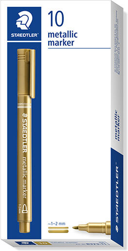 Staedtler Rotulador permanente  metalizado oro 10u