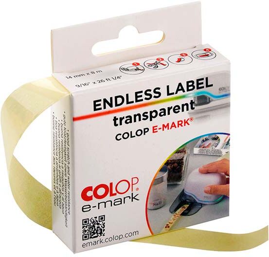 Colop Etiqueta  E-Mark Go transparent 14mm x 8m