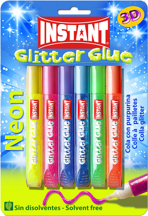 Instant Cola  Glitter Neon de 6 colores
