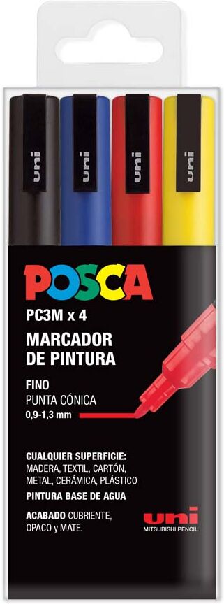 POSCA Marcadores  PC-3M basic 4 colores