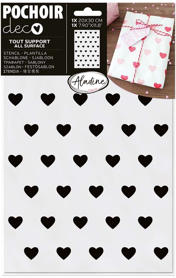 Aladine Plantilla Stencil  20x30cm Corazones