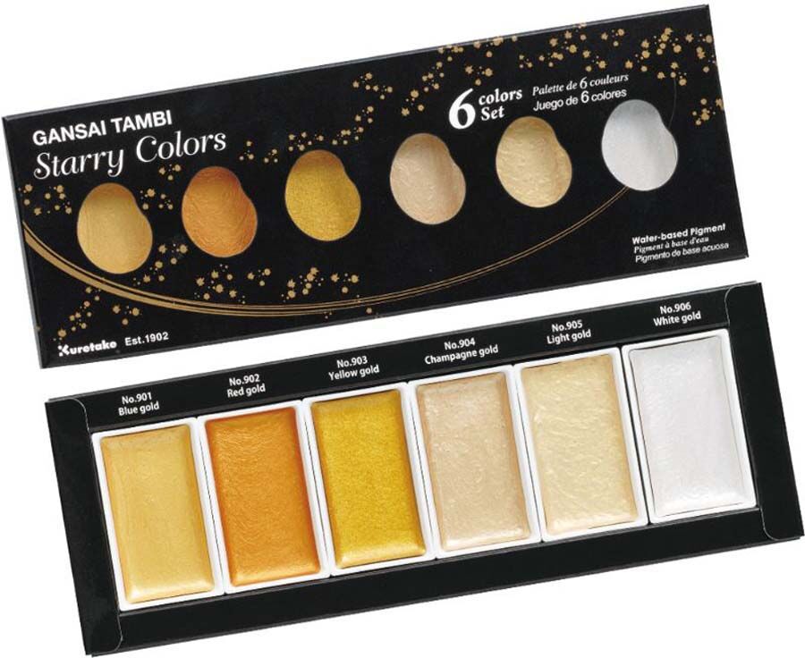 Kuretake Acuarelas  Gansai Tambi Starry 6 colores