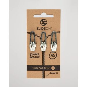 ZlideOn 3-Pack Zippers Silver L - Musta - Size: EU41 EU41,5 EU42 EU43 EU44 EU44,5 EU45 - Gender: men